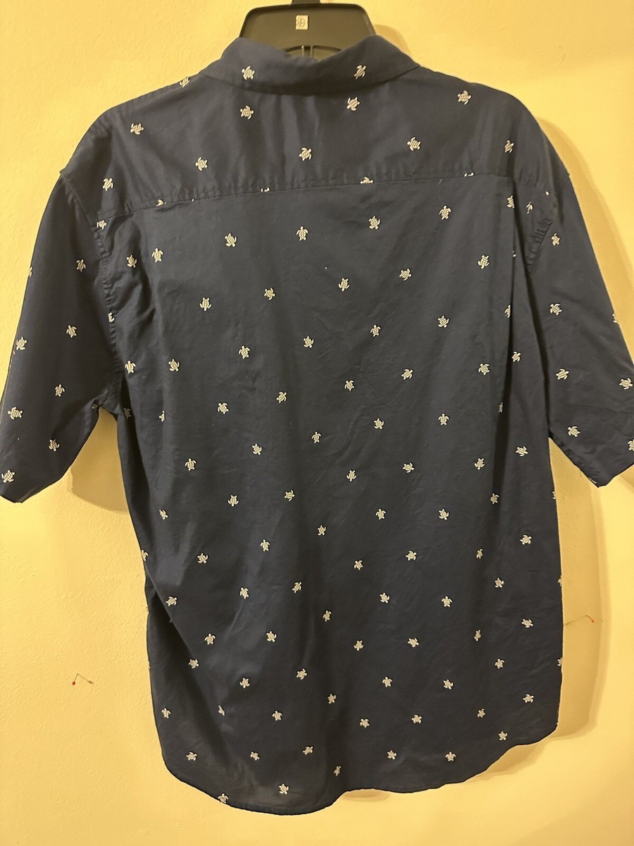 Jachs New York Men's Turtle Print Short Sleeve Button Up