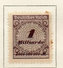 Germany 1923 Early Issue Fine Mint Hinged 1M. Surcharged NW-185157
