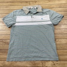 PENGUIN by Munsingwear Vtg Polo Shirt Men L Classic Fit Blue Retro Preppy Stripe