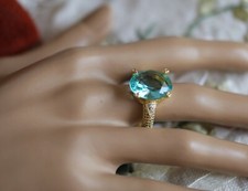 Vintage Jewellery Ring Blue Topaz White Sapphire Antique Art Deco Jewelry 9