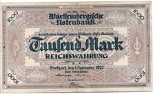 1000 marek WTB 12 Stuttgart 1923 (4+)