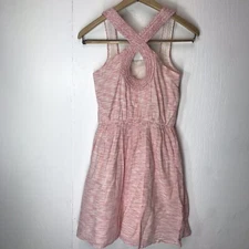NEW Modcloth Doe & Rae Women's Pink Sleeveless Dress Braided Fit & Flare Small
