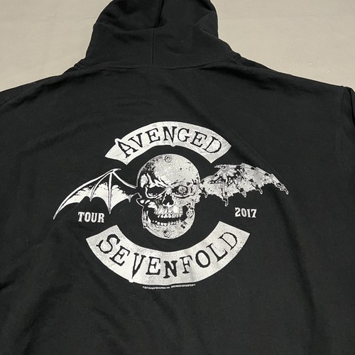 Avenged Sevenfold Men Black Concert Merch Tour Emo Y2K Hoodie Sweater-2XL-8002 - Picture 10 of 11