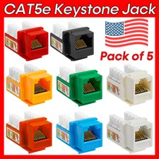 5x Cat5e Keystone Jack 8P8C RJ45 Connector Et...