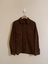 Drake’s London New Roughout Suede Overshirt Jacket Brown 38