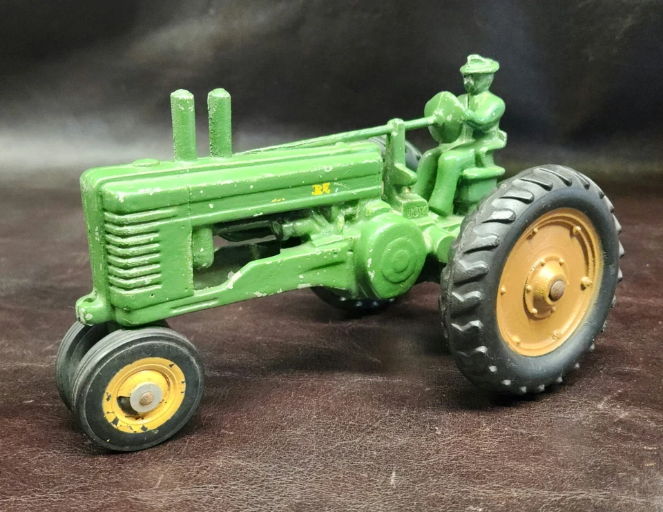 Vintage Ertl John Deere Model A Tractor W/Driver, Cast Aluminum, EUC, 7" Length - Image 3 of 4