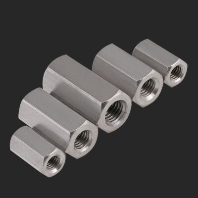 M5-M24 Hex Connection Nut Hex Coupling Rod Bar Stud Long Nut 304 Stainless Steel
