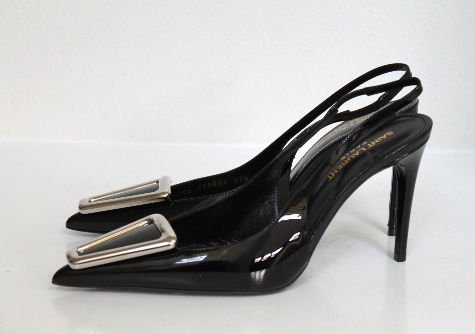 Scarpe decolte Saint Laurent Avenue a punta slingback nuove taglia 7 5 37..5