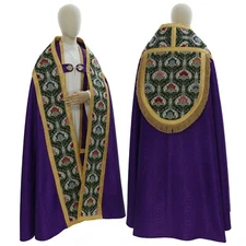 Purple Violet Roman Cope with stole Vestment Capa pluvial Morada KT885F25