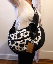 Dog/cat Crossbody Carrier Sling Bag Purse for Pet Black and Black 16 Long 10"
