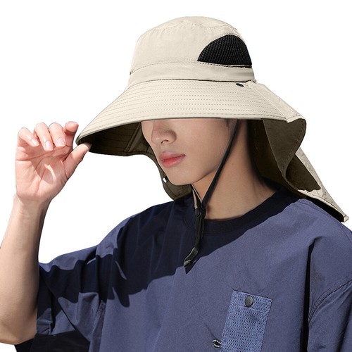 Cappello da Pesca Outdoor, Visiera, Cappello da Pescatore, Tesa Larga, per Campeggio, Escursionismo (Cachi - Foto 2 di 9