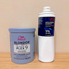 Wella Blondor BlondorPlex 9 Powder Lightener 28.2 oz  30 Vol Developer 33.8 oz