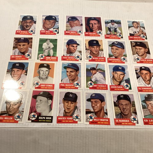 1953 Topps Archives New York Yankees Team Set/Mickey Mantle, Berra, Ford, Rizzuto - Foto 2 di 10