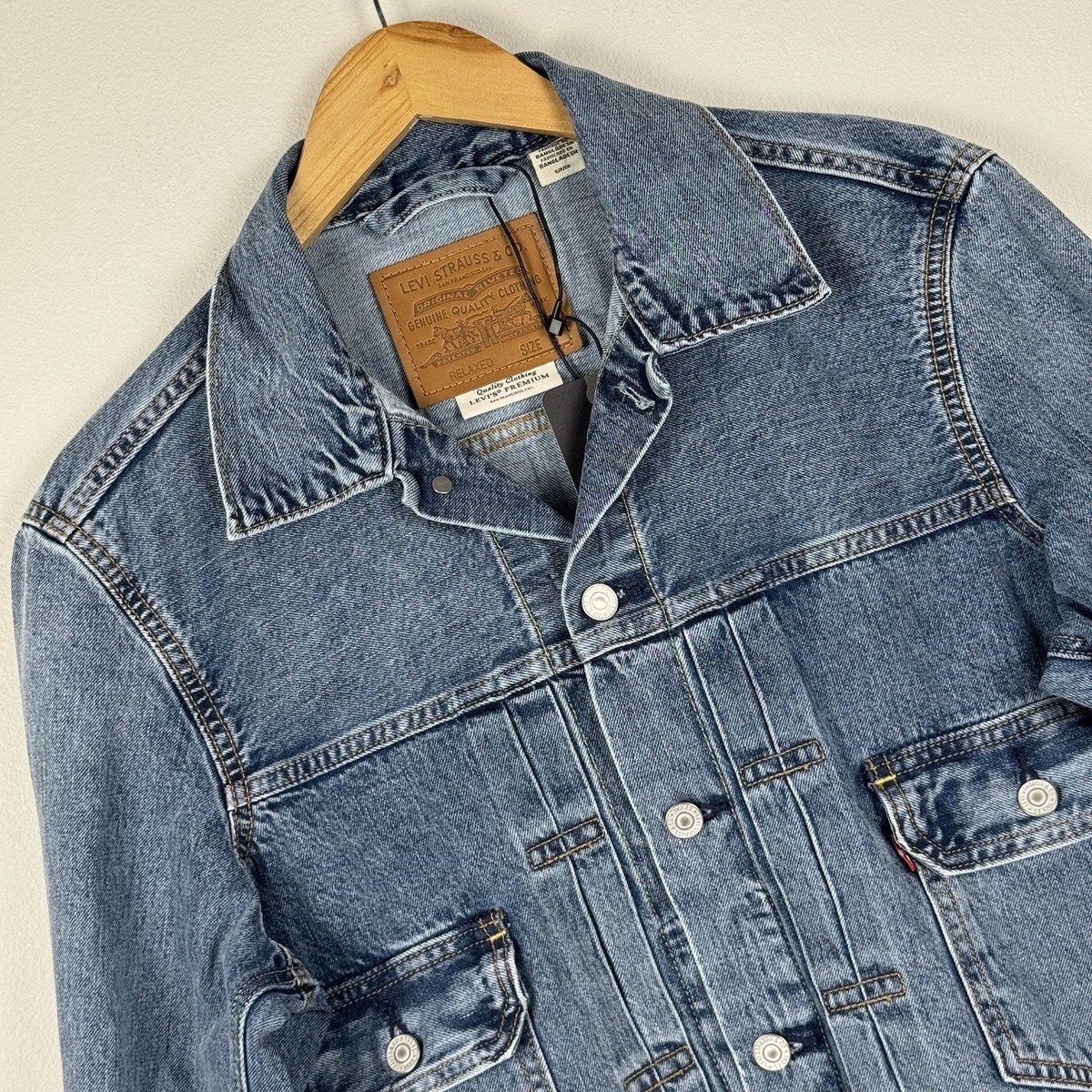 Levi's Premium Type II Two 2 Selvedge Denim Trucker Jacket Light