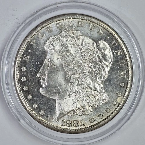 1881 S Morgan Silver Dollar in a Capsule UNC