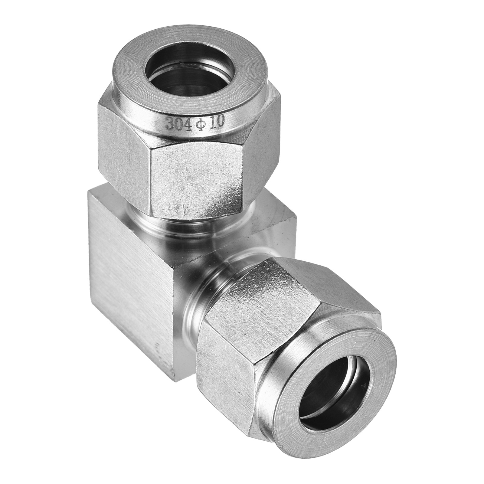 Compression Tubes Fitting, Union Elbow 90 Degree Double Ferrule Coupling