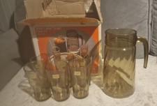 NEW BOXED vintage LUMINARC TORSADE 6 glasses & pitcher jug set FAST FREE POSTAGE