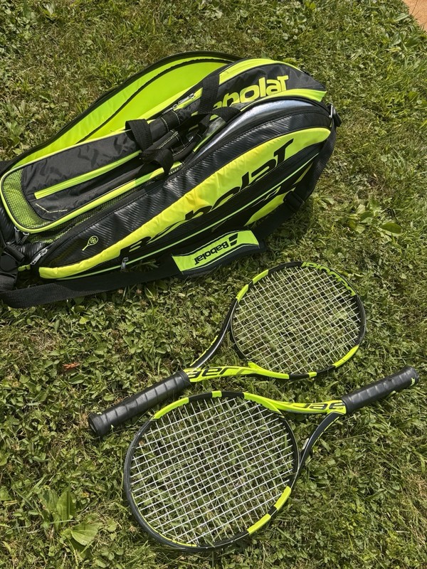 Babolat 2 Pure Aero Tennis Rackets 4 3/8 Multi-Racquet Carry Bag Insulated A205