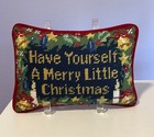 "Have Yourself a Merry Little Christmas" Hand Stitched Pillow Holiday Decor
