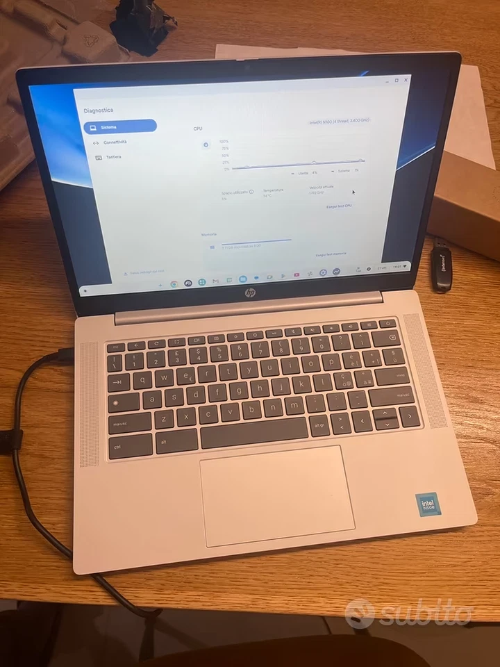 HP Chromebook 14 N100/8GB ram/128gb in garanzia - Immagine 3 di 3