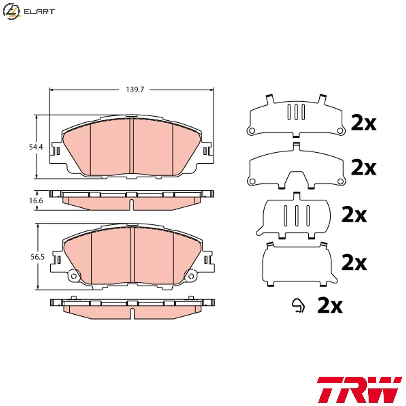 BRAKE PAD SET DISC BRAKE GDB2394 FOR TOYOTA M15A-FKS/FXE 1.5L 3cyl YARIS CROSS