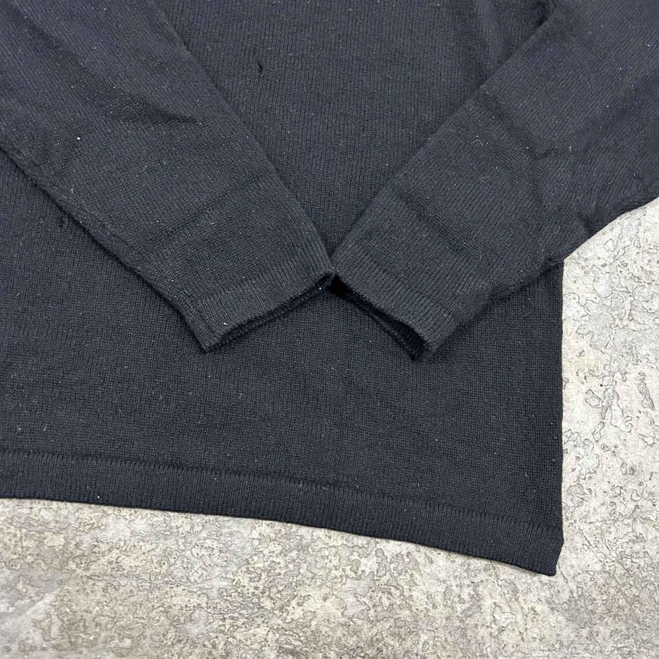 Vintage GAP Sweater Mens Large Black Lambswool Crewneck Made in England Knit 90s - Image 4 of 4