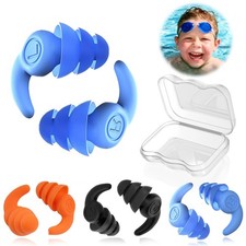 Kids Swimming Ear Plugs, 3 Pairs Waterproof Silicone Reusable Earplugs, Ear P...