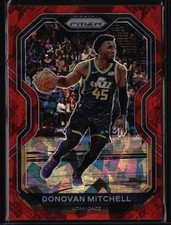 Donovan Mitchell 2020-21 Panini Prizm Red Cracked Ice Prizm #67 Utah Jazz