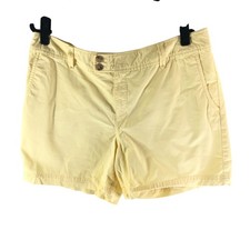 Eddie Bauer Women  s Yellow Chino Shorts Size 18 Cotton Stretch Casual Summer