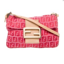 Rare Fendi Mini Zucchino FF Baguette in Red  Hot Pink