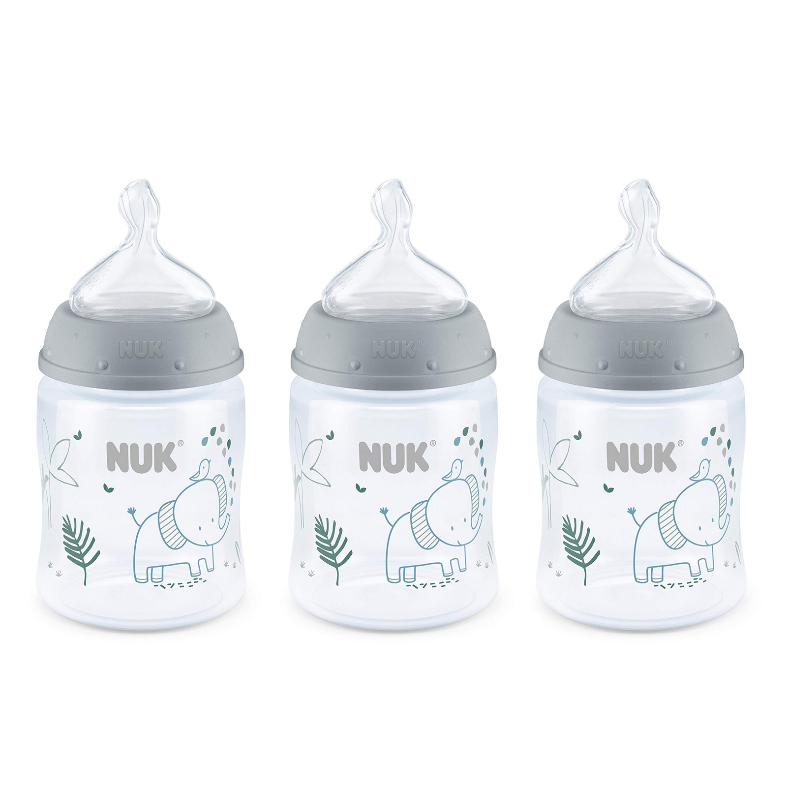 NUK Smooth Flow Anti Colic Baby Bottle, Elephant, 5 Ounce 3 