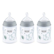 NUK Smooth Flow Anti Colic Baby Bottle, Elephant, 5 Ounce 3 Pack