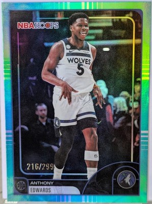 2025 Topps NBA Hoops Teal/299 #195 Anthony Edwards