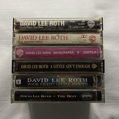 David Lee Roth cassette tape lot (6 albums) crazy from the heat skyscraper smile