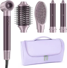 Mescomb  5 in 1 Air Styler w Blow Dryer, Ionic Anti Frizz, Curler Dual Voltage