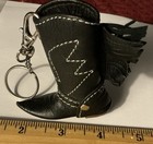 Handmade Genuine Black Leather Cowboy / Cowgirl Boot Keychain — photo 2