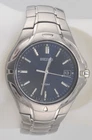 Seiko Watch Men 38mm Blue Dial Silver Tone Date Round 7N42-7C00 New Battery