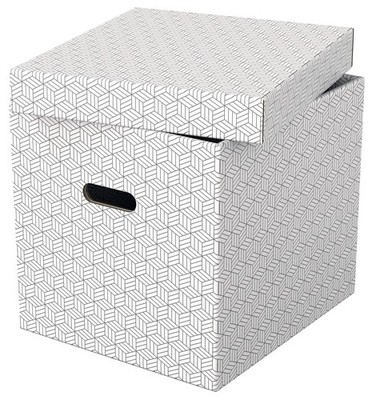 Esselte Large Storage Cubic Box With Lid, Pack Of 3, Home/Office Storage & Organ
