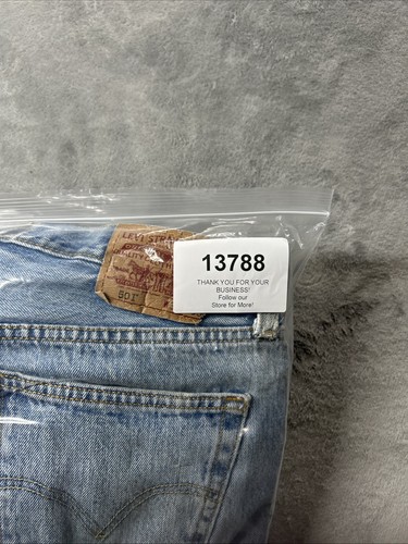 VINTAGE Levis 501 Jeans Herren 34x36 blau Straight Regular Light Distressed 90s * - Bild 15 von 15