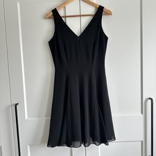 Anne Brooks Debenhams dress size 10 Vintage Black Mini V Neck LBD