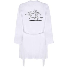 Small 'Chicken Chasing Egg' Adult Dressing Robe / Gown (RO00046867)