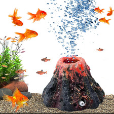 Vulcano Acquario Ornamento - Decorazione Vasca per Pesci Con Pietra a Bolle D'Ar