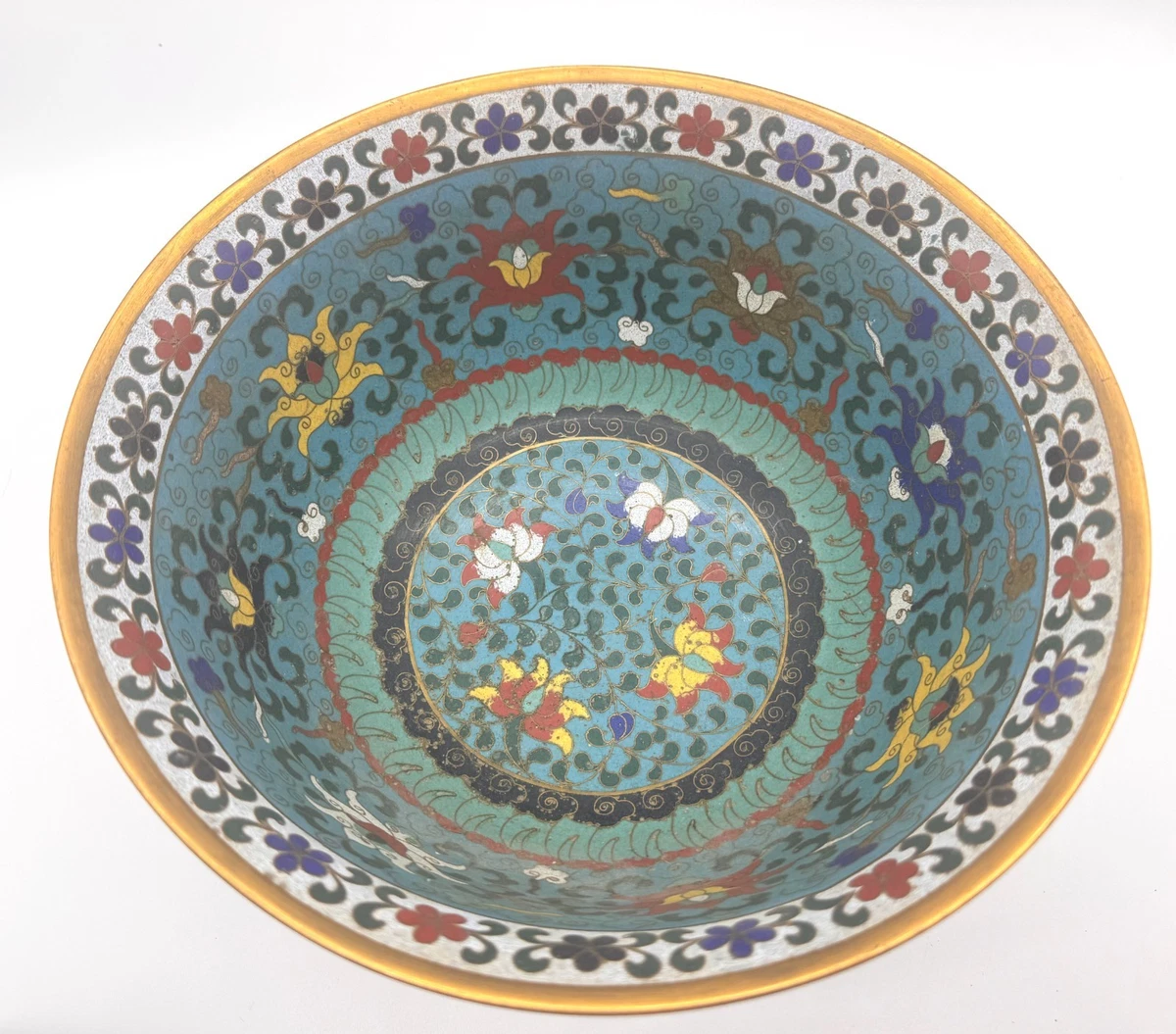 中国美術 清代 古七宝碗　景秦藍 中国景泰蓝在中国古董碗| eBay