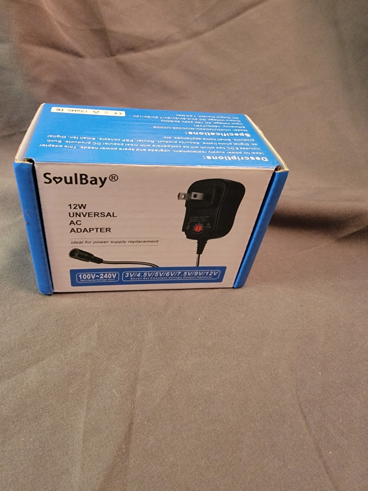 SoulBay 12W Universal Multi-Voltage AC/DC Adapter w/ 8 Selectable Plugs