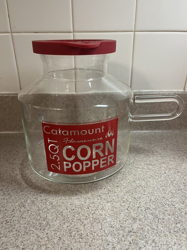 Microwave Popcorn Popper Catamount Glass Corn Popper 2 1/2 Quarts