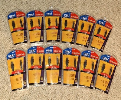 New BELKIN Cable USB 2 High-Speed 2.0 Cable 6ft USB A Plug to B Plug Lot Of 12 
