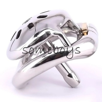 Super Small Male Cage Stainless Steel Arc Ring Chastity Devices with Tube Sound