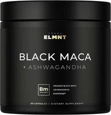 Organic Black Maca Root with Ashwagandha -Highest Potency 40,000mg 40x Strength.