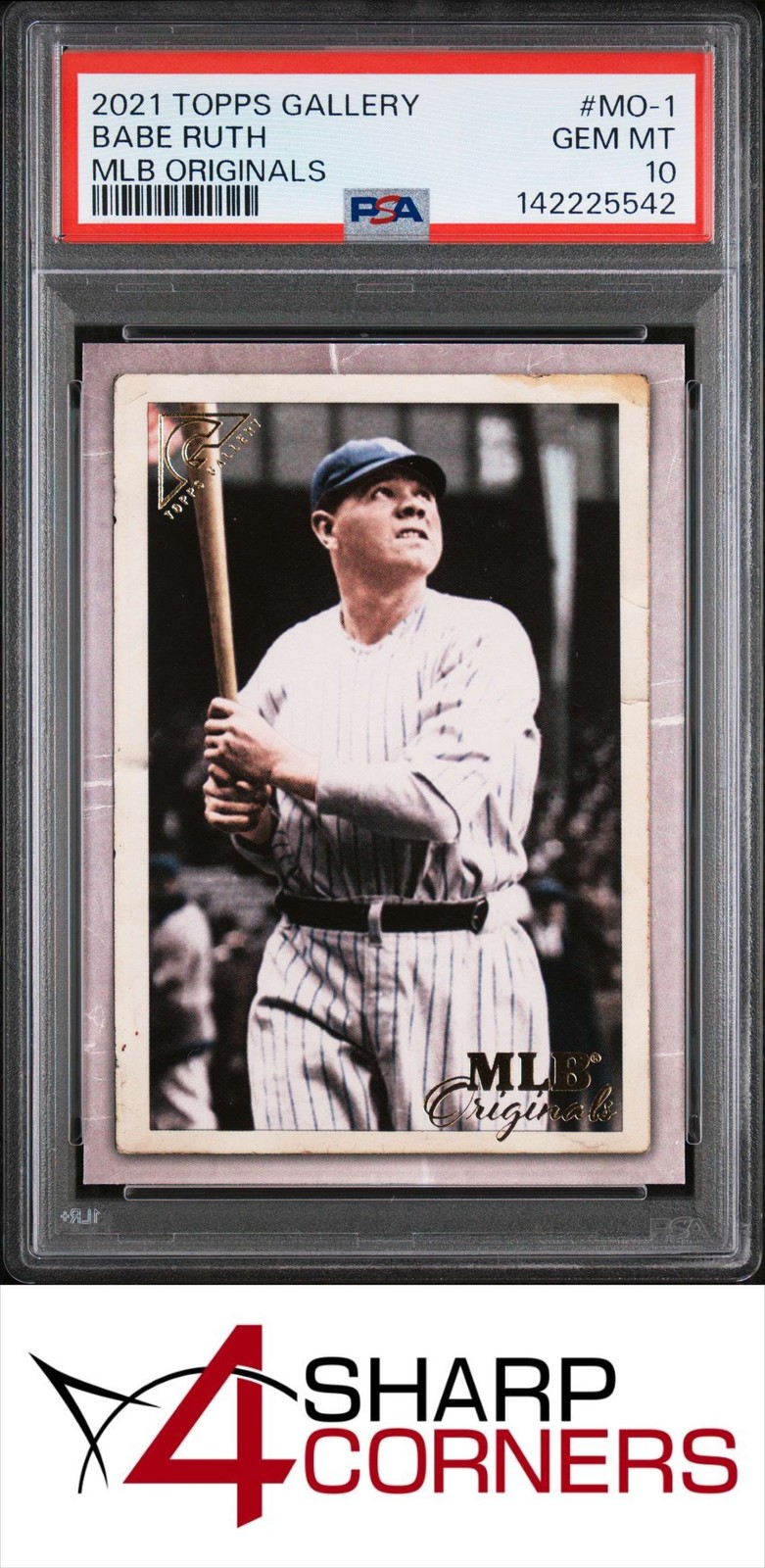 2021 TOPPS GALLERY MLB ORIGINALS #MO-1 BABE RUTH YANKEES HOF POP 1 PSA 10
