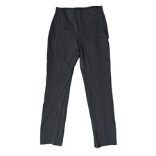Quince Womens Ultra-Stretch Ponte Straight Leg Pants Charcoal Gray S High Rise